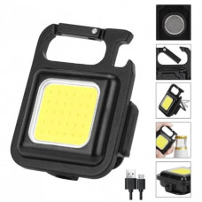 Світлодіодний ліхтарик брелок, відкривачка, карабін, магніт, вбудований акумулятор, ЗУ Type-C ліхтар