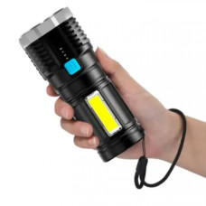 Ліхтар акумуляторний Yajia L-S03 ручний прожектор 4 LED із зарядкою від USB + бічним світлом COB