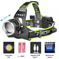 Потужний налобний ліхтар BL-A7-P50 ліхтарик заряджання micro USB 3 режиму