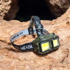 Фонарь налобный HX-M816-2COB есть красный свет Камуфляж фонарик