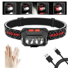 Аккумуляторный налобный фонарь с датчиком движения SL-02 (есть красный свет)