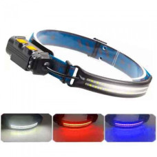 Ліхтар налобний акумуляторний BL-W691-2COB (біле/червоне світло) з датчиком руху Type-C zoom