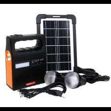 Ліхтар ручний + зарядна станція + сонячна панель та 2 лампи + радіо YoboLife LM-3601