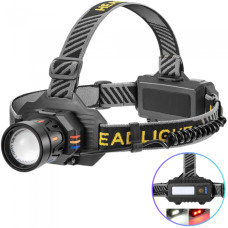 Фонарь налобный BL-T701B-TG, 2x18650, ЗУ Type-C, zoom фонарик