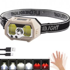 Аккумуляторный налобный фонарь с датчиком движения SH-S31 (есть красный свет)