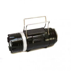 Акумуляторна кемпінгова LED лампа Sheng Ba SB 9699 з ліхтариком та сонячною панеллю Чорна