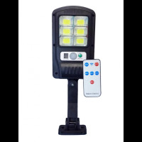 Фонарь уличный с датчиком движения и пультом BK-818-6 COB на солнечной батарее Черный