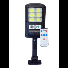 Фонарь уличный с датчиком движения и пультом BK-818-6 COB на солнечной батарее Черный