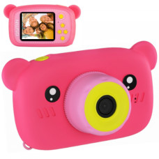 Дитячий цифровий фотоапарат XL 500R Ведмедик Малиновий