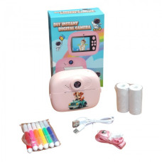 Детский фотоаппарат моментальной печати фото DT-336 Интерактивная игрушка для детей Розовый