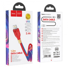Кабель USB Lightning HOCO U92 Gold collar зарядка і передача даних 1.2м, струм до 2.4A Червоний