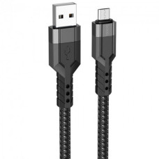 Кабель для заряджання телефонів USB - Micro USB HOCO U110 Extra Durability 2.4A Чорний