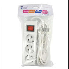 Мережевий фільтр-подовжувач XN-03 3 розетки 3 м Білий