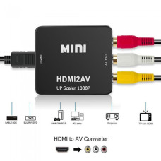 Адаптер HDMI to AV RCA перехідник конвертер 720p/1080p Чорний