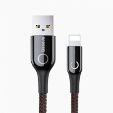 Кабель Baseus C-shaped Light Intelligent Power-Off Cable Lightning USB 1.0 м 2.4 A (CALCD-01) Чорний