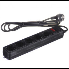 Подовжувач - Мережевий фільтр Greelite на 5 розеток 5 метрів кабель Чорний
