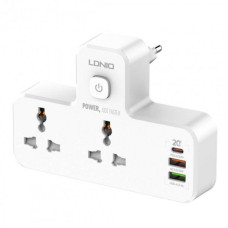 Мережевий розгалужувач фільтр LDNIO SC2311 на 2 розетки 2 USB 3A + Type C