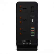 Мережевий фільтр DT BKL-20 3x220V+4xUSB WIREESS POWER 10W з бездротовою зарядкою Чорний