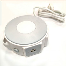 Мережевий фільтр 220V LED Power Switch 3 розетки+2 USB Сірий