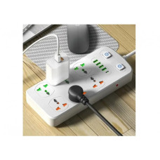 Сетевой удлинитель фильтр CP05 на 6 розеток, 4 USB, 1Type-C, 2 метра Белый