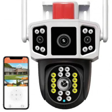 Уличная WiFi камера видеонаблюдения 3MP, FullHD, 2 объектива, YC101  IP камера наблюдения  Поворотная камера