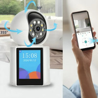 Настольная видеоняня с Wi-Fi, 3 МП, поворотная камера с двухсторонней связью и экраном ICSEE V1-20C Настольная видеоняня с Wi-Fi, 3 МП, поворотная камера с двухсторонней связью и экраном ICSEE V1-20C