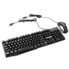 Провідна клавіатура з підсвіткою LED та миша PETRA MK1 Чорний