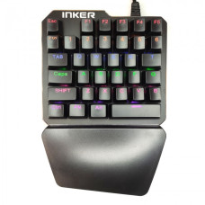 Клавіатура під одну руку ігрова RGB USB Inker K9 одноручна Чорний