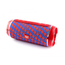 Портативная bluetooth колонка влагостойкая T&G 116 Красная с квадратиками 