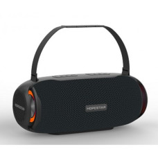 Портативна акустична стерео колонка Hopestar H48 (Bluetooth, MP3, FM, AUX, Mic, LED) Чорна
