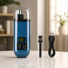 Триммер для носа и ушей, от USB, 8000 об/мин / Триммер для носа / Триммер для ушей Синий