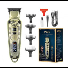 Профессиональная машинка для стрижки беспроводная аккумуляторная LED-дисплей VGR V-901 + 4 насадки