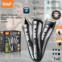 Аккумуляторный триммер RAF R.4047 3в1 с USB-зарядкой для волос, бороды и ушей