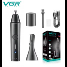 Триммер аккумуляторный 2в1 VGR V-613 для носа и ушей / Триммер мужской для окантовки бороды