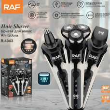 Аккумуляторная электробритва 3в1 RAF R.4043 с дисплеем, USB Type-C / Беспроводной триммер с дисплеем