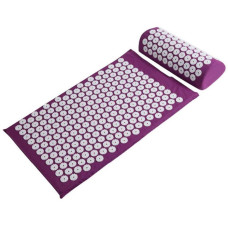 Килимок ортопедичний масажний Acupressure mat з подушкою Фіолетовий