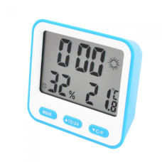 Цифровой термометр с гигрометром BK-854 Функция часов, календаря, будильника Синий
