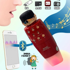 Караоке микрофон + беспроводная портативная колонка 2 в 1 Bluetooth Wster WS-2011 Красный
