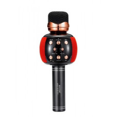 Бездротовий мікрофон караоке блютуз WSTER WS-2911 Bluetooth динамік USB Чорний з червоним