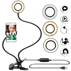 Набір блогера з тримачем і LED підсвічуванням кільце на прищіпці Selfie