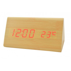 Дерев'яний Настільний годинник VST-861 світлодіодний світле дерево