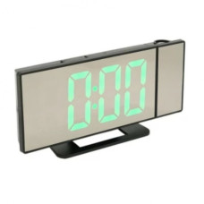 Светящиеся зеркальные часы с проектором времени на стену или потолок , и термометром VST 896-4 Черные зеленная