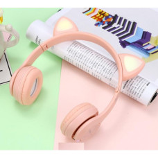 Бездротові навушники з котячими вушками та RGB підсвічуванням Y47 Рожеві