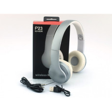 Бездротові Bluetooth навушники P23 Wireless Headphones Сірі з білим