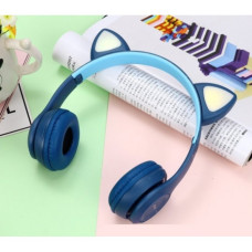 Бездротові навушники з котячими вушками та RGB підсвічуванням Y47 Сині