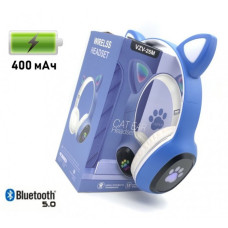Бездротові Bluetooth навушники CATear VZV-25M з котячими вушками LED підсвічуванням Блакитний