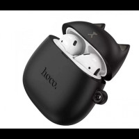 Беспроводные наушники вкладыши в кейсе HOCO EW45 + силиконовый кейс Кот Черный
