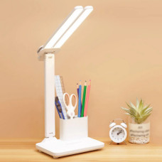 Настольная аккумуляторная LED-лампа BL-A8 с подставкой для гаджетов зарядка от USB Белая 