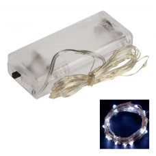 Світлодіодна гірлянда на батарейках АА LED Крапля роси на дроті 3 м на 30 лампочок холодне світло Білий