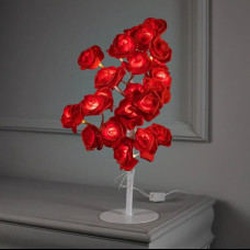 Настольный светильник в виде куста Красных Роз высотой 45 см на 24 LED от сети